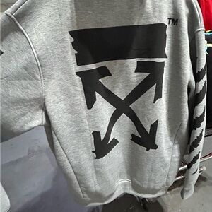 Off - White grey and black sweatshirt and hoodie men’s xxl